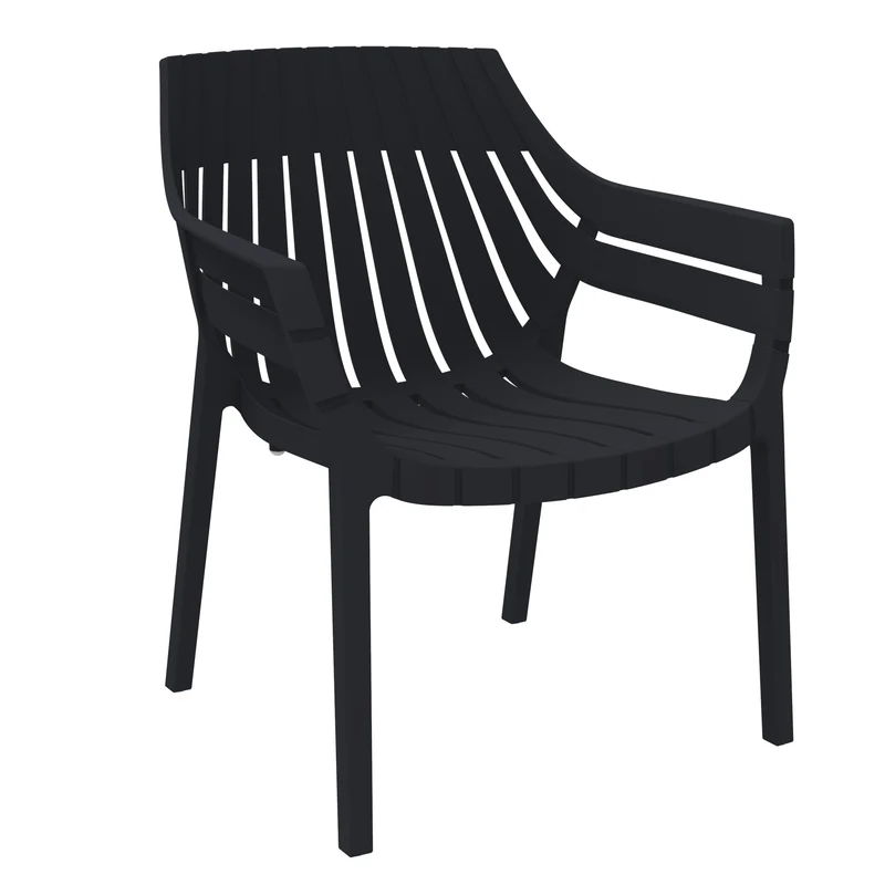 Set de 2 Sillas con Brazos Arena, Negro, con Espaldar y Diseño Moderno