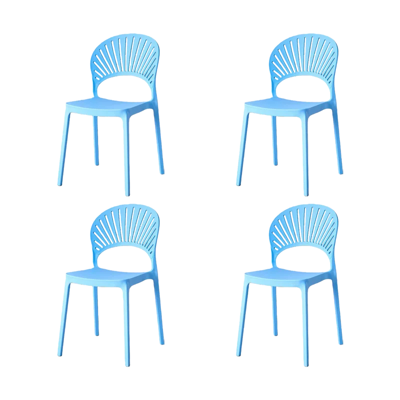 Set de 4 Sillas Paraíso, Color Azul, con Espaldar y Diseño Moderno