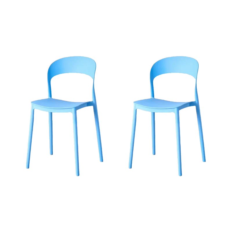 Set de 2 Sillas Patrick, Color Azul, con Espaldar y Diseño Moderno