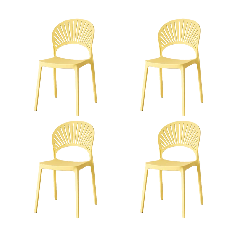 Set de 4 Sillas Paraíso, Color Amarillo, con Espaldar y Diseño Moderno