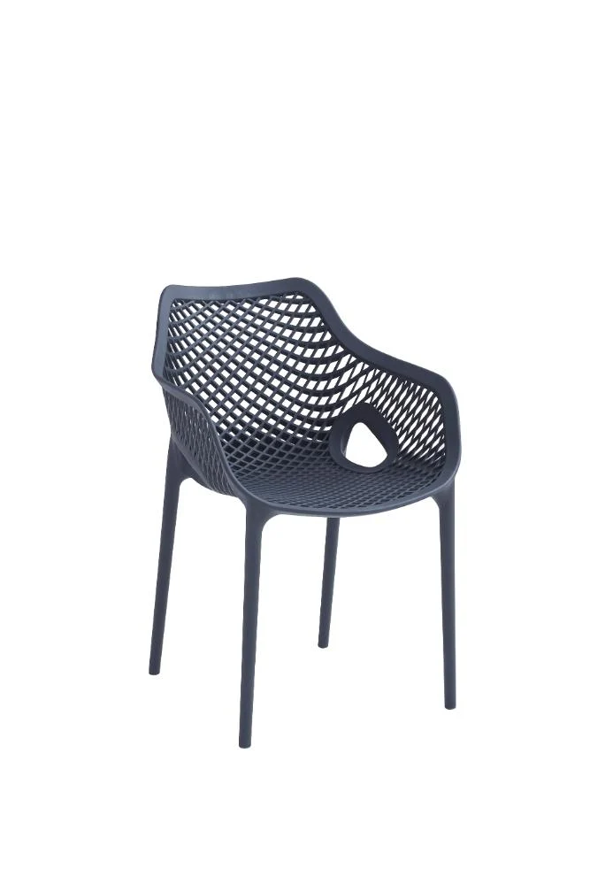 Set de 2 Sillas con Brazos Miame, Gris Oscuro, con Espaldar y Diseño Moderno