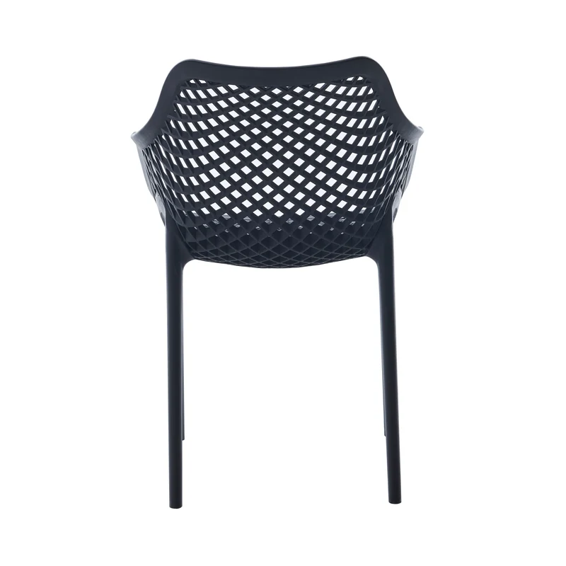 Set de 4 Sillas con Brazos Miame, Negro, con Espaldar y Diseño Moderno