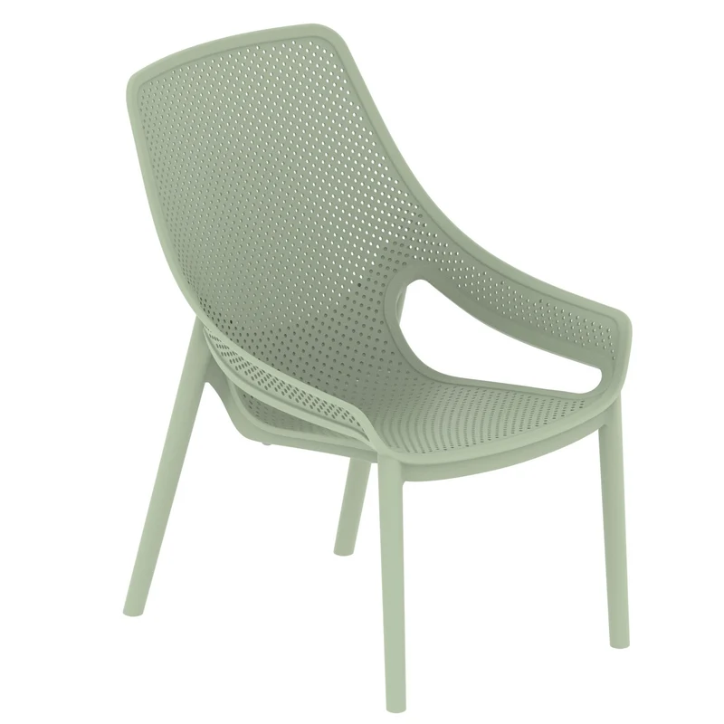 Set de 4 Sillas Lounge Ibiza, Verdematcha, con Espaldar y Reposa Brazos