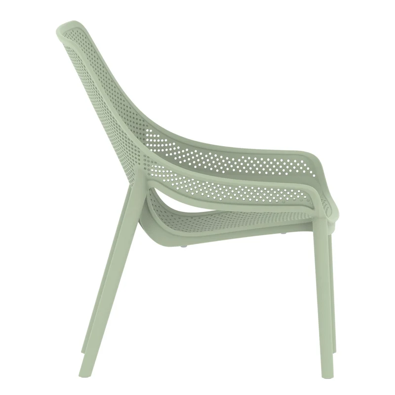 Set de 4 Sillas Lounge Ibiza, Verdematcha, con Espaldar y Reposa Brazos