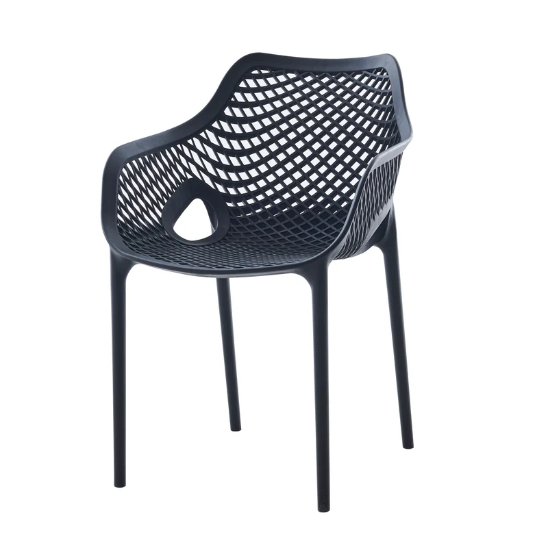 Set de 2 Sillas con Brazos Miame, Negro, con Espaldar y Diseño Moderno