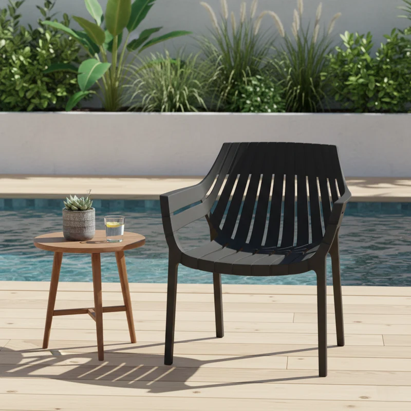 Set de 4 Sillas con Brazos Arena, Negro, con Espaldar y Diseño Moderno