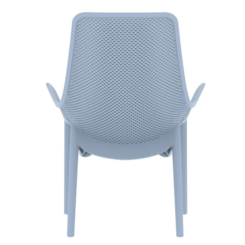 Set de 4 Sillas Lounge Mayorca, Azul Claro, con Espaldar y Reposa Brazos