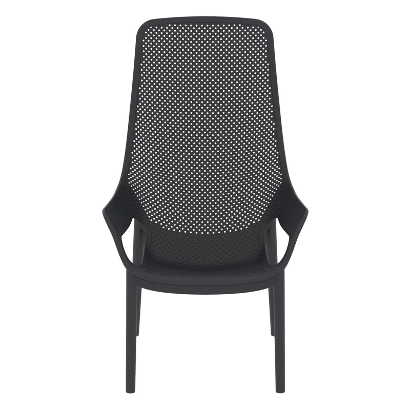 Set de 2 Sillas Lounge Mayorca, Negro, con Espaldar y Reposa Brazos