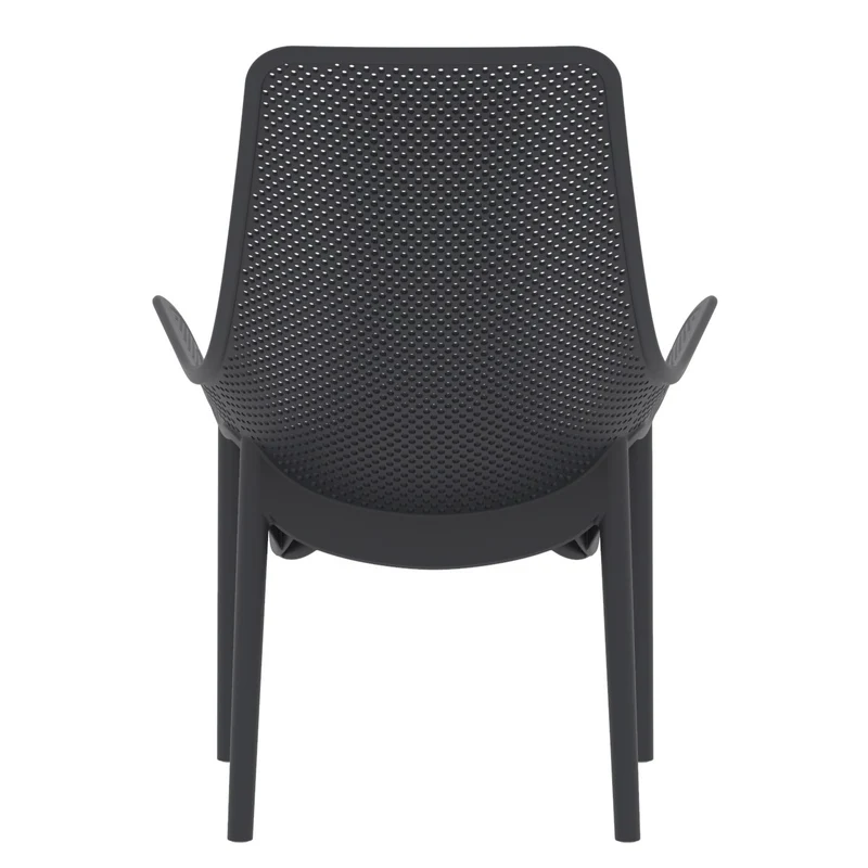 Set de 2 Sillas Lounge Mayorca, Negro, con Espaldar y Reposa Brazos