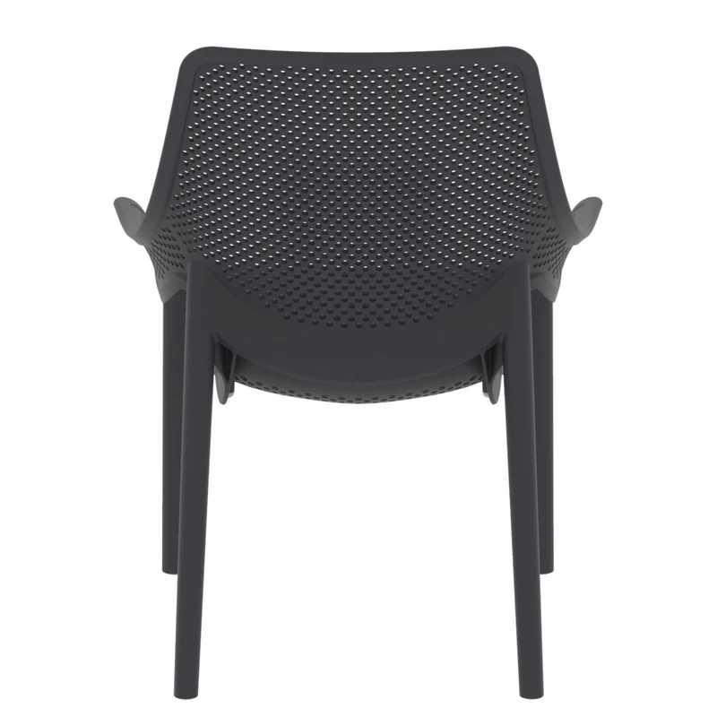 Set de 2 Sillas Lounge Ibiza, Negro, con Espaldar y Reposa Brazos
