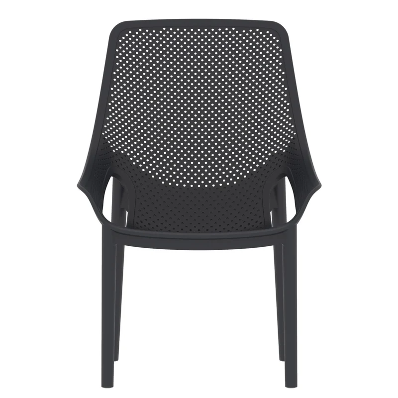 Set de 2 Sillas Lounge Ibiza, Negro, con Espaldar y Reposa Brazos