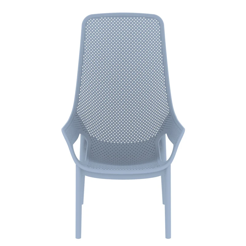 Set de 2 Sillas Lounge Mayorca, Azul Claro, con Espaldar y Reposa Brazos