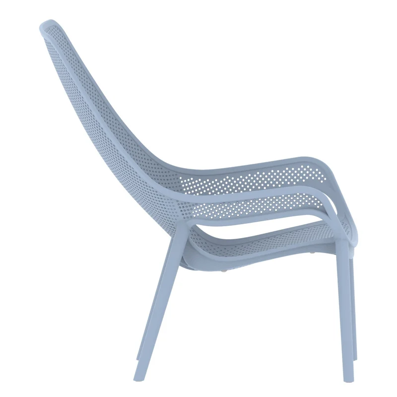 Set de 2 Sillas Lounge Mayorca, Azul Claro, con Espaldar y Reposa Brazos