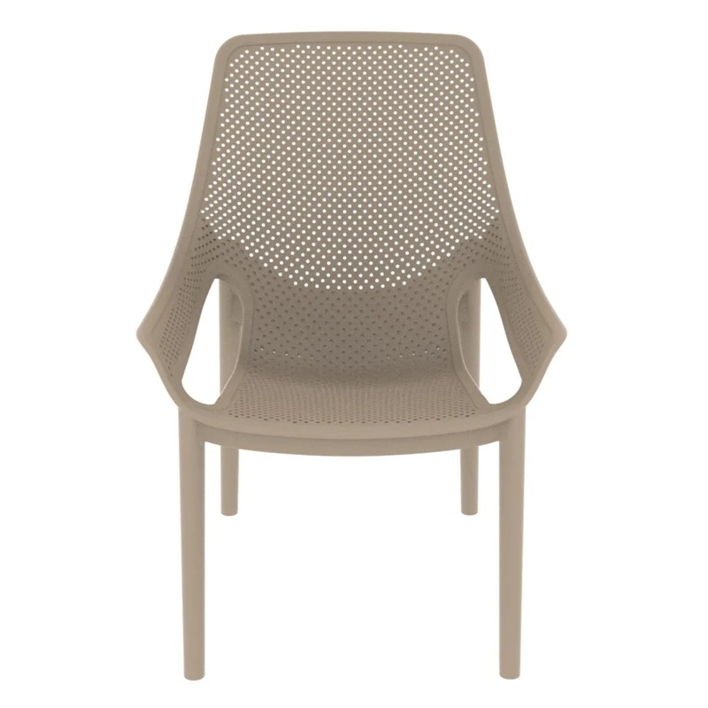Set de 2 Sillas Lounge Ibiza, Taupe, con Espaldar y Reposa Brazos