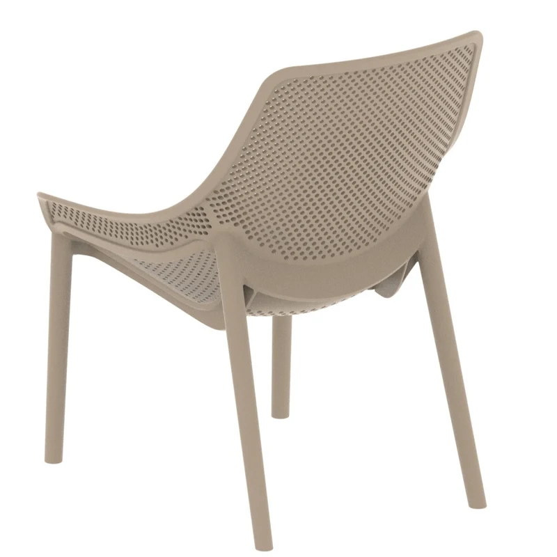 Set de 2 Sillas Lounge Ibiza, Taupe, con Espaldar y Reposa Brazos