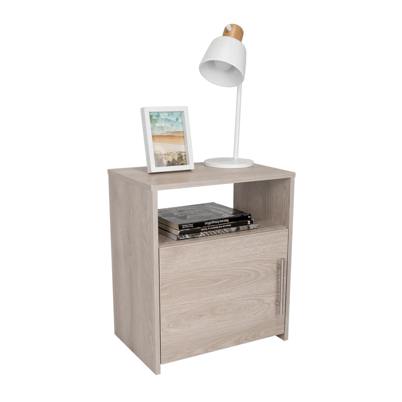 Set de 2 Mesas de Noche Brail, Humo, con Espacio para Colocar Objetos Decorativos