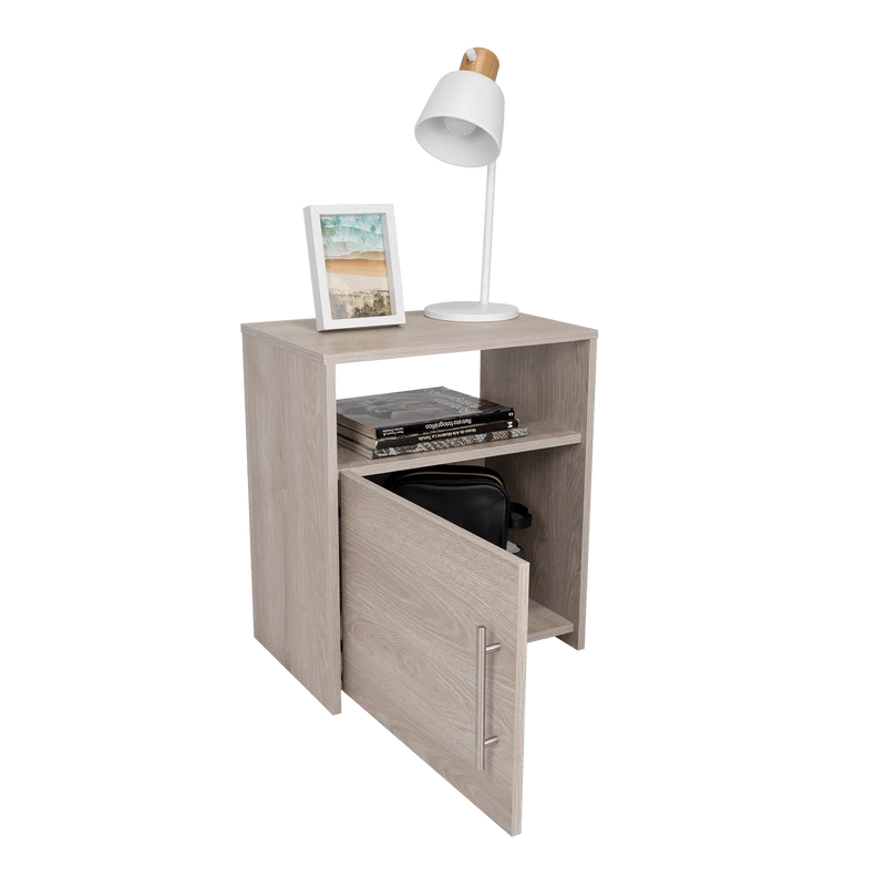 Set de 2 Mesas de Noche Brail, Humo, con Espacio para Colocar Objetos Decorativos