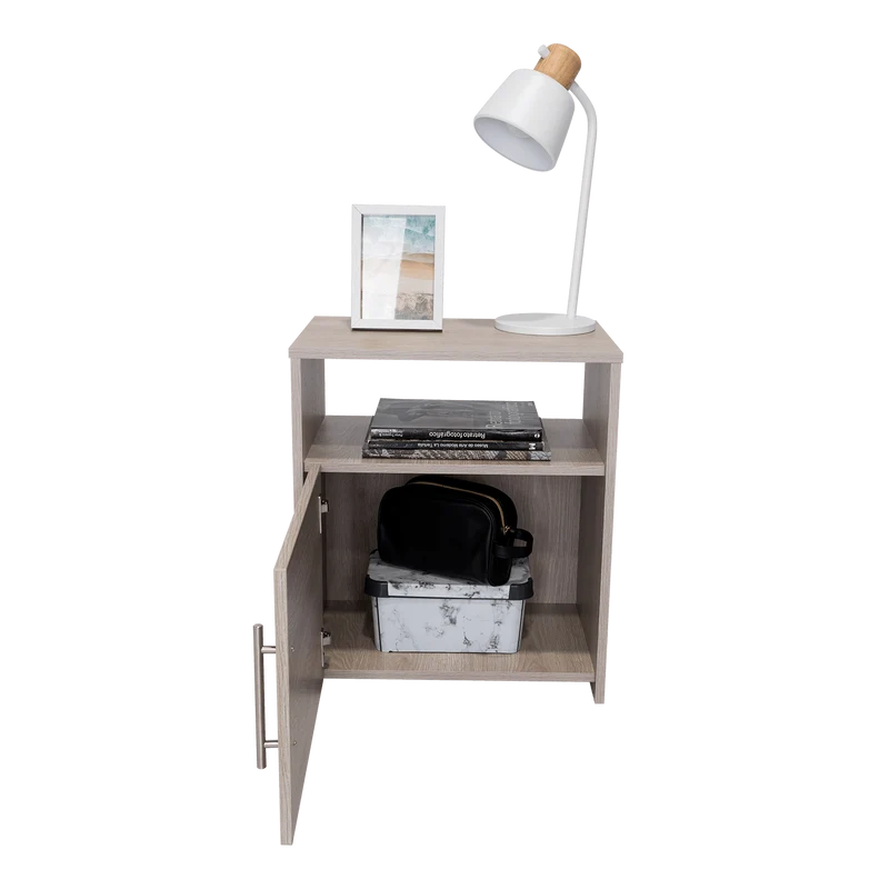 Set de 2 Mesas de Noche Brail, Humo, con Espacio para Colocar Objetos Decorativos