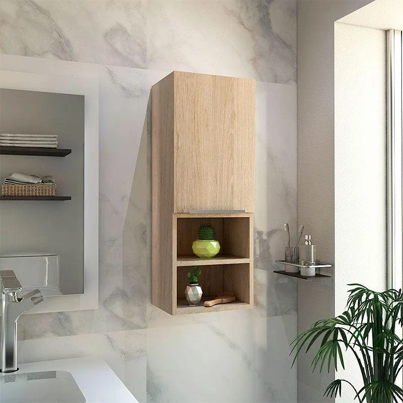 Set de 2 Gabinetes de Baño Ciro, Beige, con Puerta y Cuatro Entrepaños