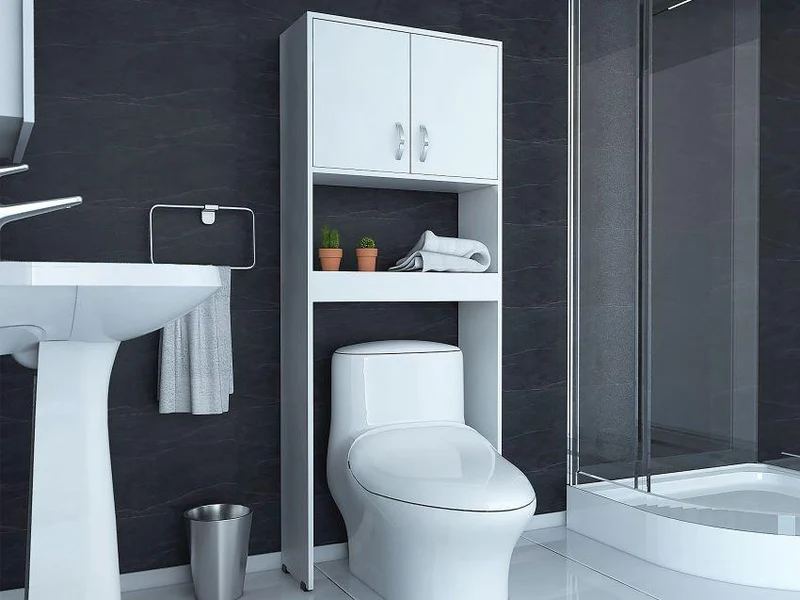 Set de 2 Gabinetes de Baño Bristol 25, Blanco, Ideal para Ahorrar Espacio