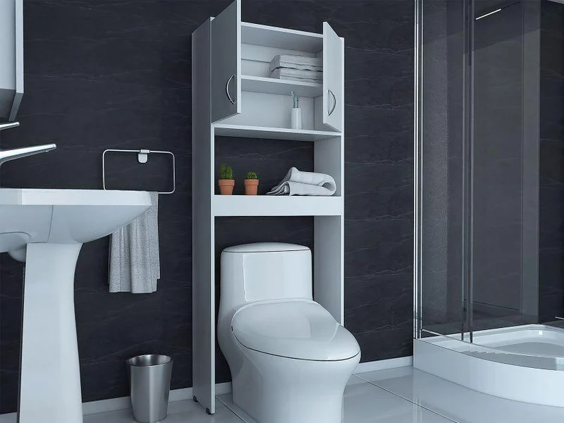 Set de 2 Gabinetes de Baño Bristol 25, Blanco, Ideal para Ahorrar Espacio