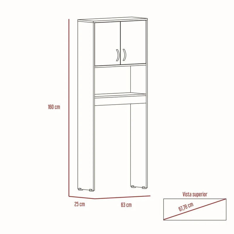 Set de 2 Gabinetes de Baño Bristol 25, Blanco, Ideal para Ahorrar Espacio