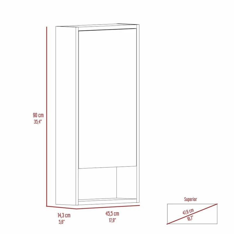 Set de 2 Gabinetes de Baño Merín, Humo, con Espejo y Tres Entrepaños