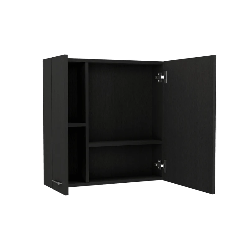 Set de 2 Gabinetes de Baño Apolis, Wengue, con Puerta Espejo y Dos Entrepaños para Ubicar Múltiples Objetos