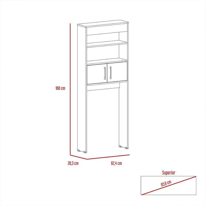 Set de 2 Gabinetes de Baño Madrid, Wengue, Ahorrador de Espacio