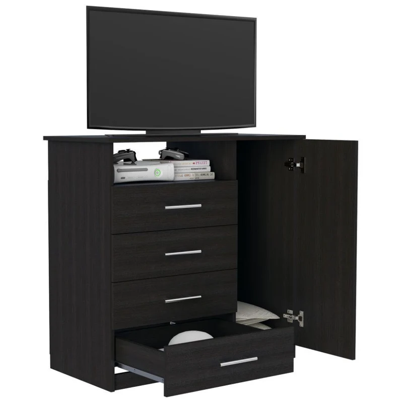 Set de 2 Organizadores Barlovento, Wengue, con Cuatro Cajones y una Puerta