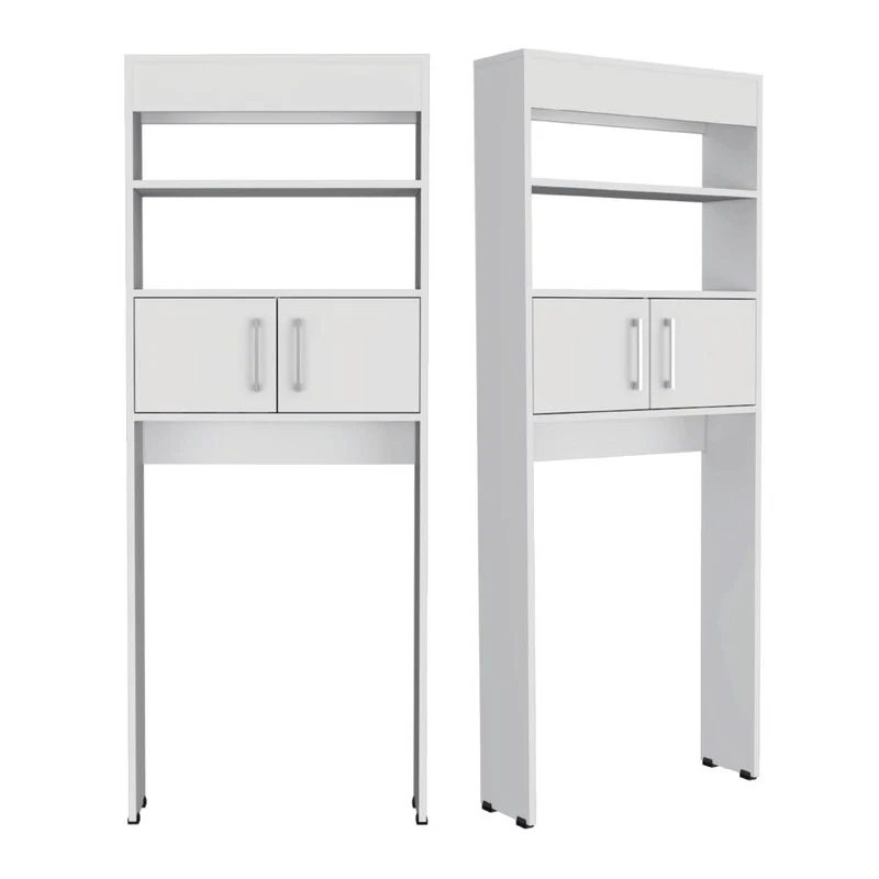 Set de 2 Gabinetes de Baño Madrid, Blanco, Ahorrador de Espacio