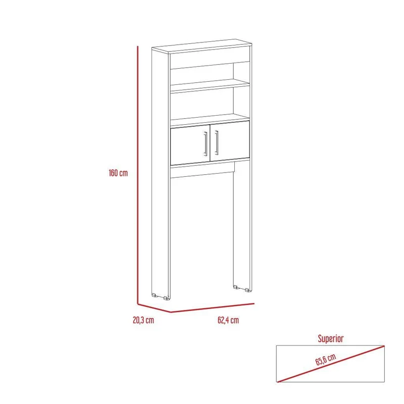 Set de 2 Gabinetes de Baño Madrid, Blanco, Ahorrador de Espacio