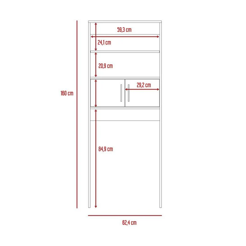Set de 2 Gabinetes de Baño Madrid, Blanco, Ahorrador de Espacio