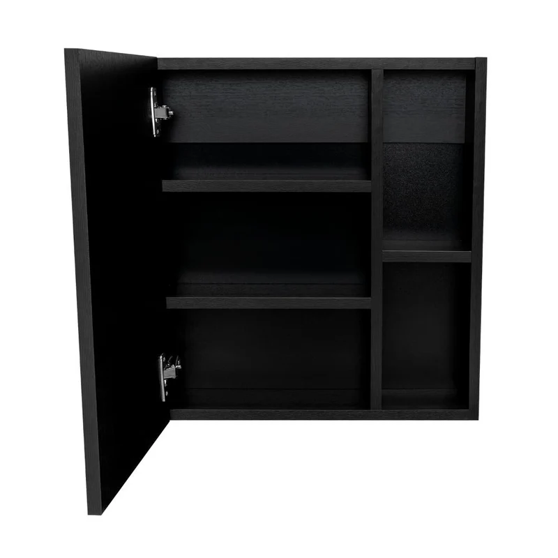 Set de 2 Gabinetes de Baño Labell, Wengue, con Puerta Espejo y Entrepaños