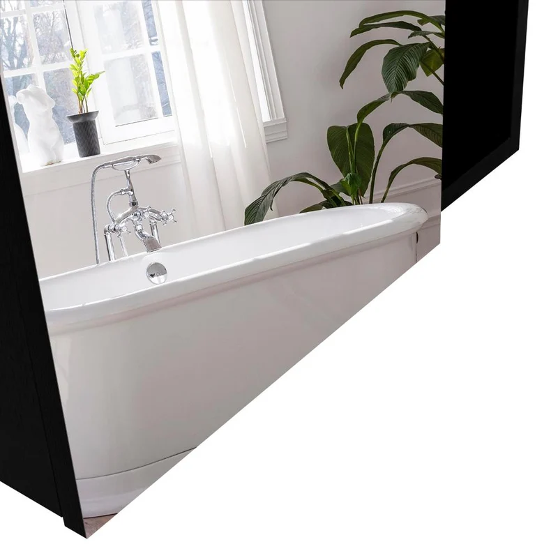 Set de 2 Gabinetes de Baño Labell, Wengue, con Puerta Espejo y Entrepaños