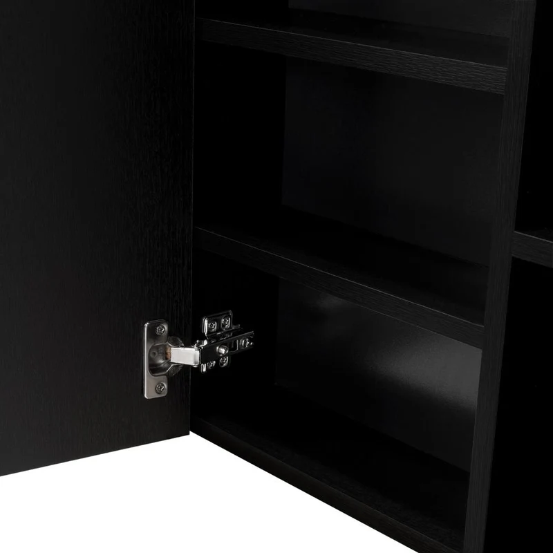 Set de 2 Gabinetes de Baño Labell, Wengue, con Puerta Espejo y Entrepaños