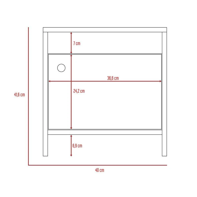 Set de 2 Mesas de Noche Tutto, Beige, con Cajón para Guardar Objetos Ideal para Espacios Reducidos
