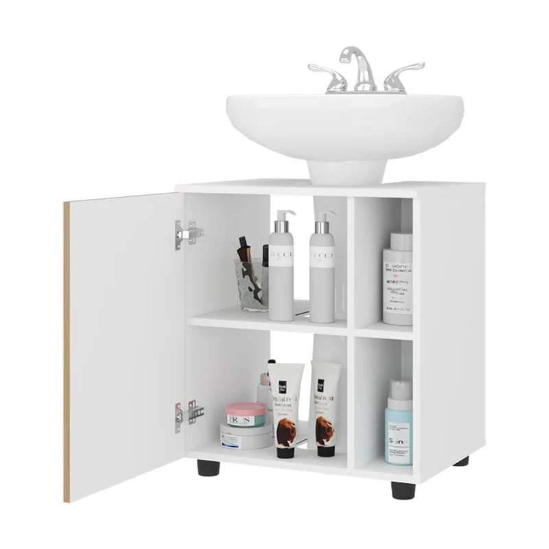 Mueble para Lavamanos Pascuale, Blanco Duqueza y Fresno Europeo, No Incluye Lavamanos