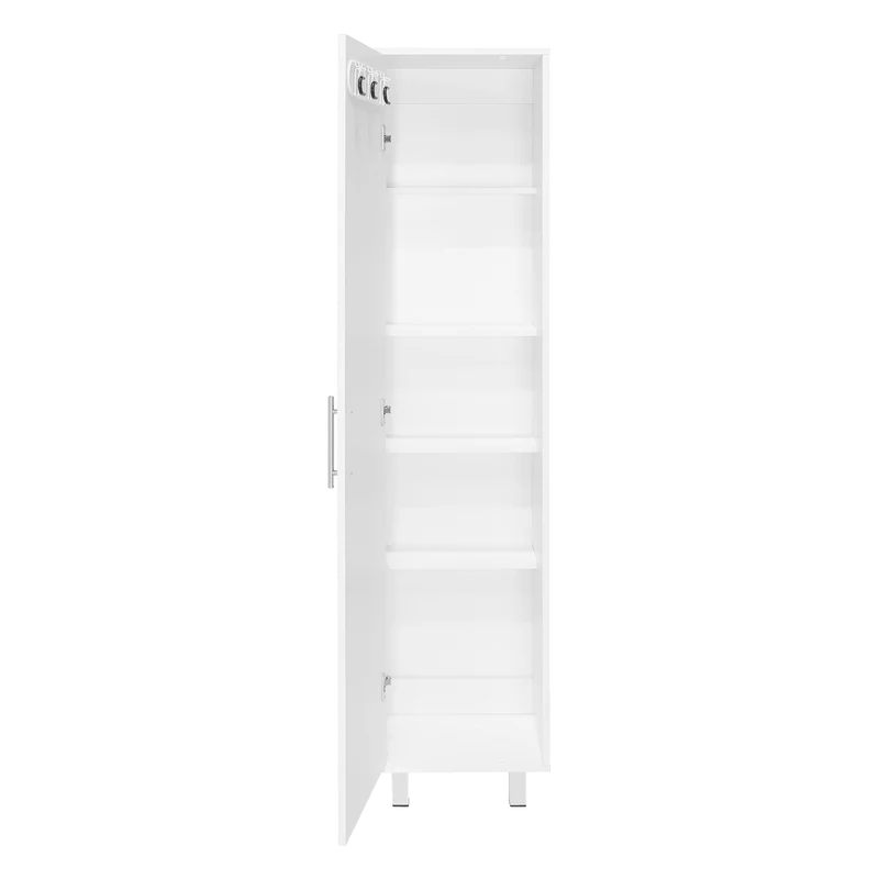 Mueble de Aseo Jalisco, Blanco, Gran Espacio para Almacenar Artículos de Aseo, con Colgadero de Escobas ZF