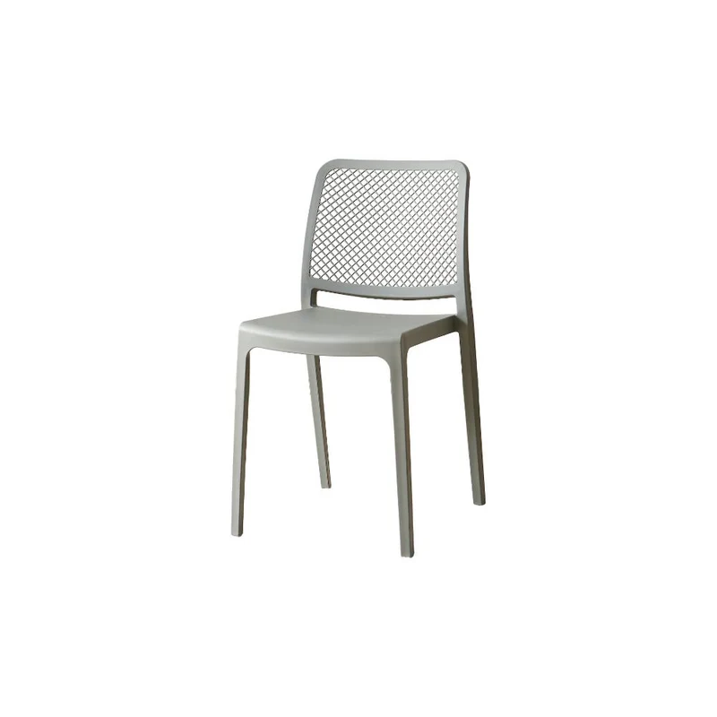 Set de 2 Sillas Manhattan, Gris Oscuro, con Espaldar en Rejilla y Diseño Minimalista