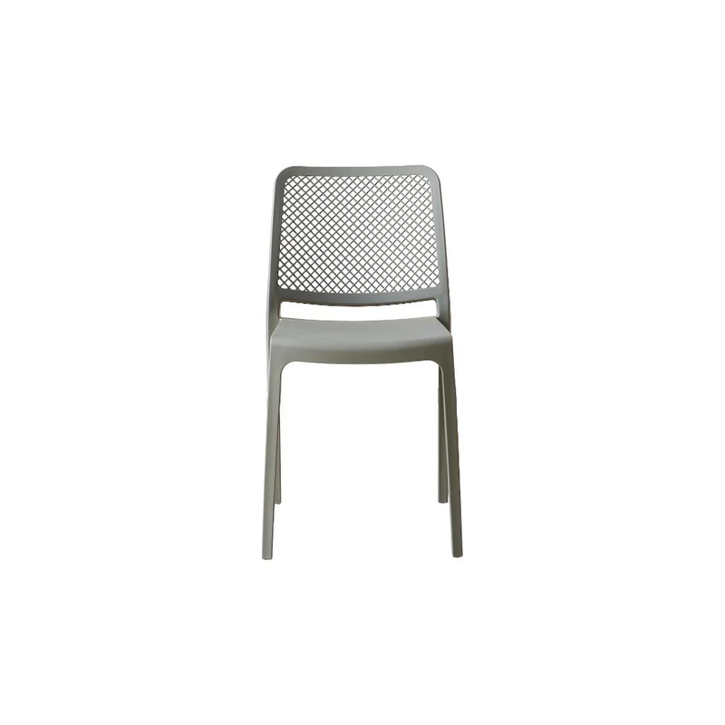 Set de 2 Sillas Manhattan, Gris Oscuro, con Espaldar en Rejilla y Diseño Minimalista