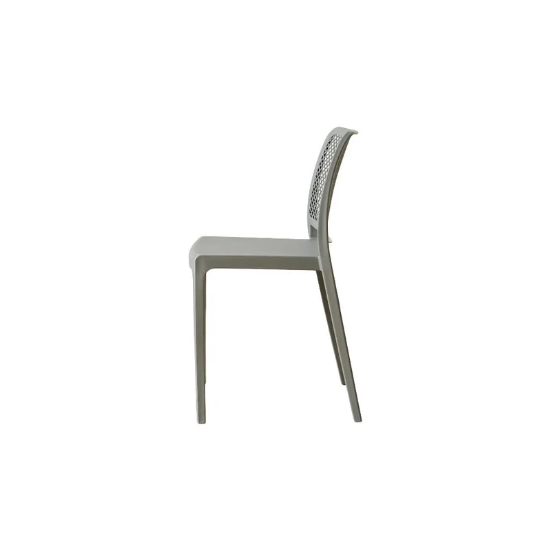 Set de 2 Sillas Manhattan, Gris Oscuro, con Espaldar en Rejilla y Diseño Minimalista