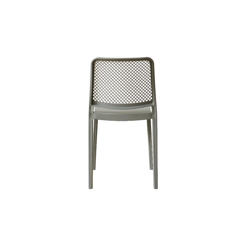 Set de 2 Sillas Manhattan, Gris Oscuro, con Espaldar en Rejilla y Diseño Minimalista
