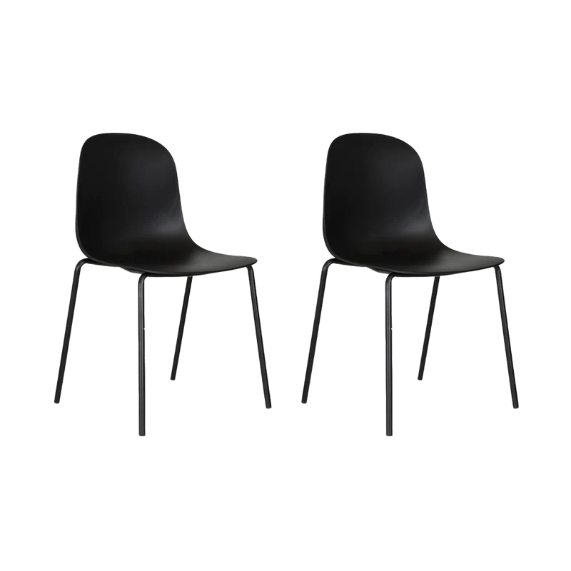 Set de 2 Sillas Aiara, Color Negro, Diseño Moderno