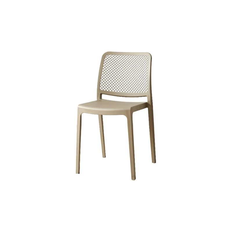 Set de 2 Sillas Manhattan, Taupe, con Espaldar en Rejilla y Diseño Minimalista