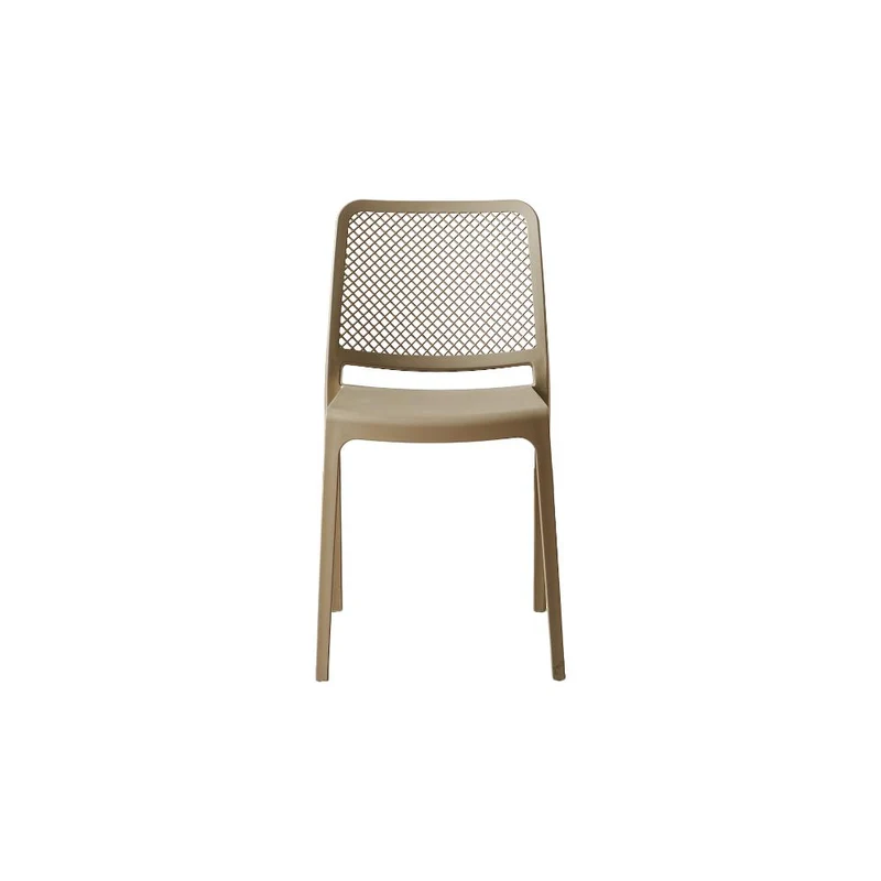 Set de 2 Sillas Manhattan, Taupe, con Espaldar en Rejilla y Diseño Minimalista