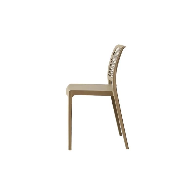 Set de 2 Sillas Manhattan, Taupe, con Espaldar en Rejilla y Diseño Minimalista