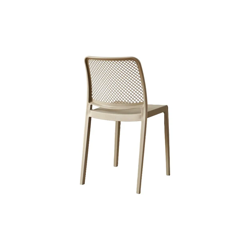 Set de 2 Sillas Manhattan, Taupe, con Espaldar en Rejilla y Diseño Minimalista