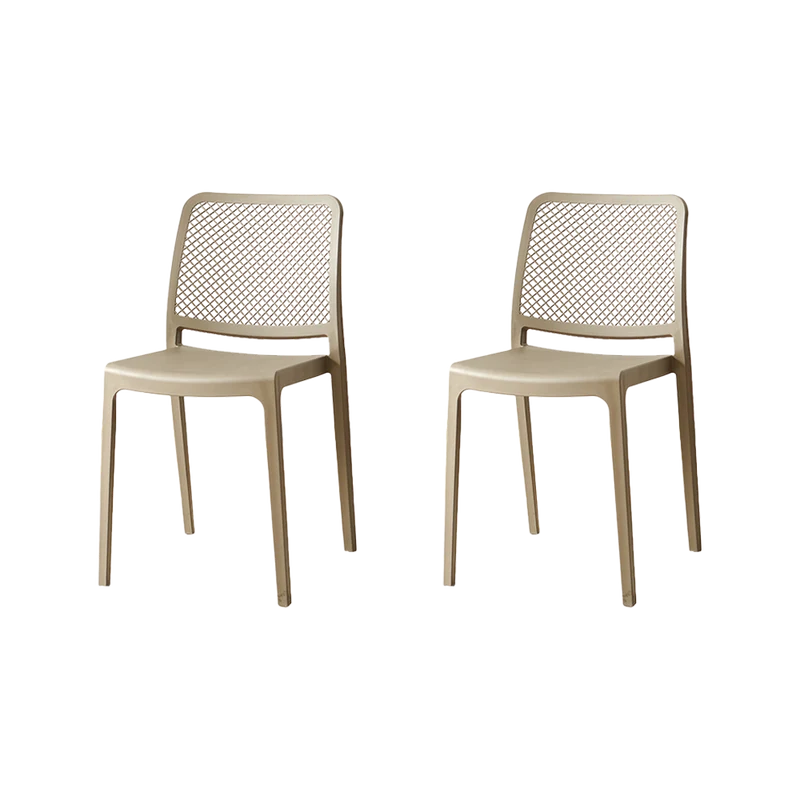 Set de 2 Sillas Manhattan, Taupe, con Espaldar en Rejilla y Diseño Minimalista
