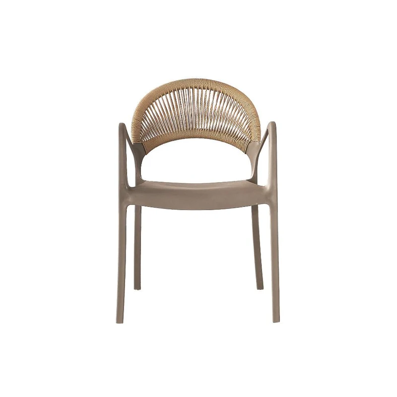 Set de 2 Sillas Daytona, Taupe y Café Claro, con Espaldar, Reposa Brazos y Diseño Minimalista